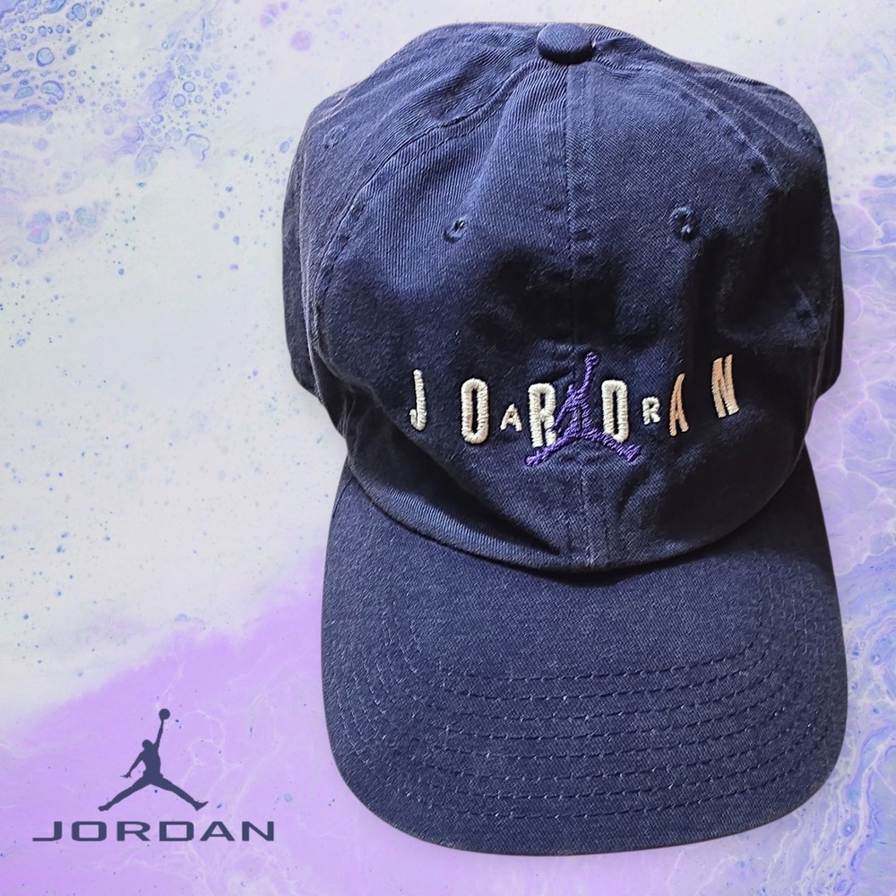 Nike Air Jordan Jumpman Logo Strapback Hat Cap Adjustable Navy Blue OSFM